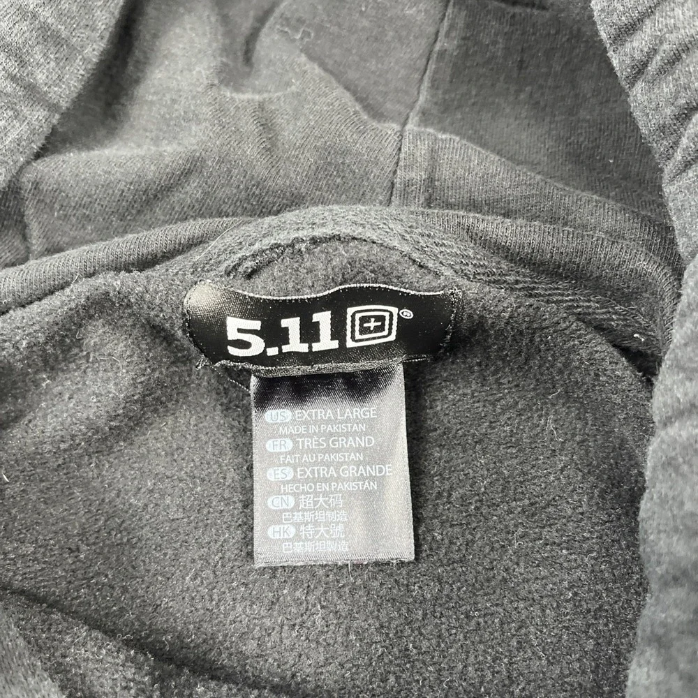 5.11‎ Tactical Hoodie Mens Size M Black Camo Logo Pullover Sweatshirt Sweater - Picture 4 of 8